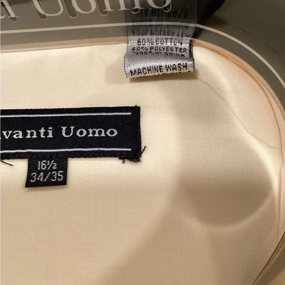 Avanti Uomo Ivory Men's Dress Shirt with Tie - Picture 9 of 11